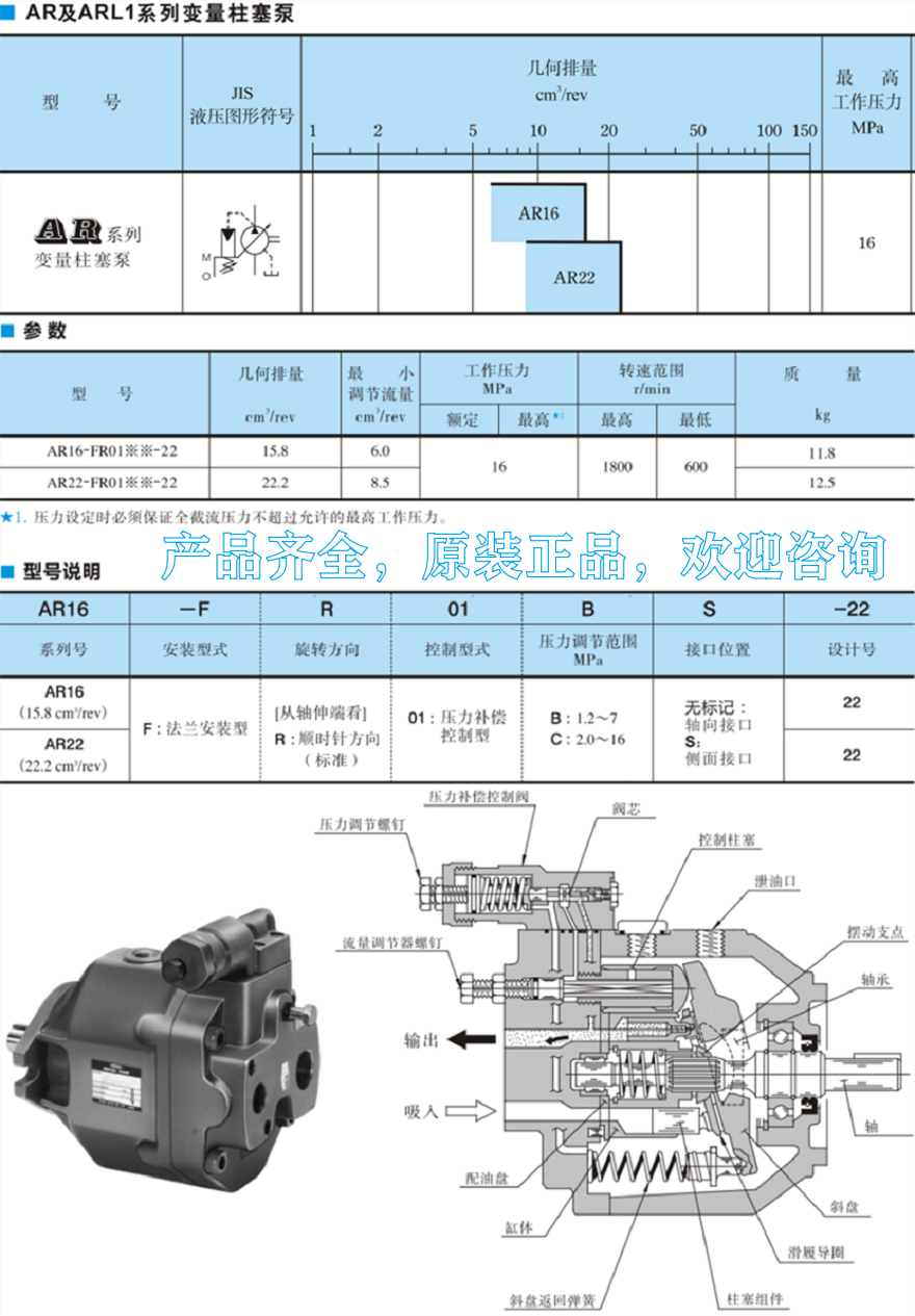 AR系列油研变量柱塞泵